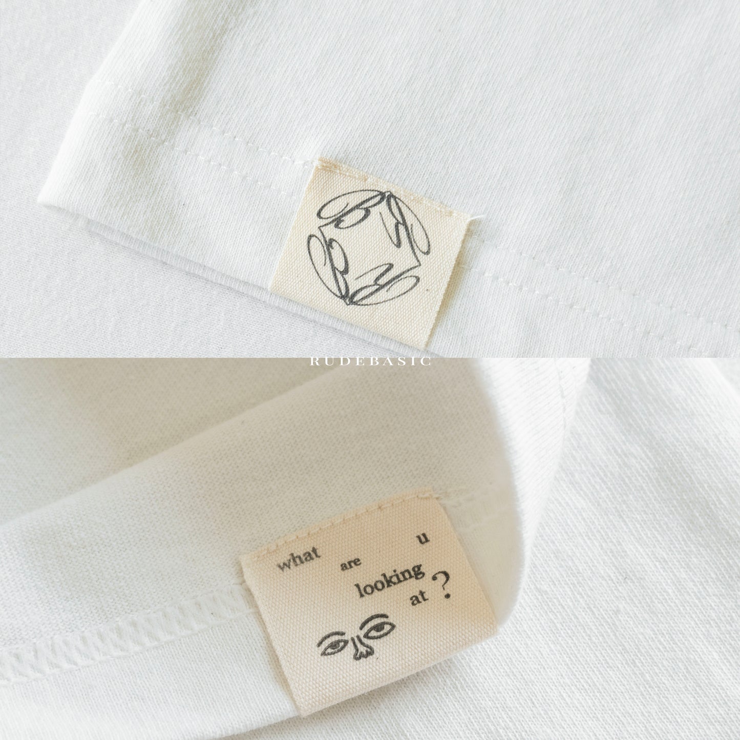 RUDEBASIC - Blank Tiny Tee | Heavy weight | Black, Broken White, Ashgrey, Brown