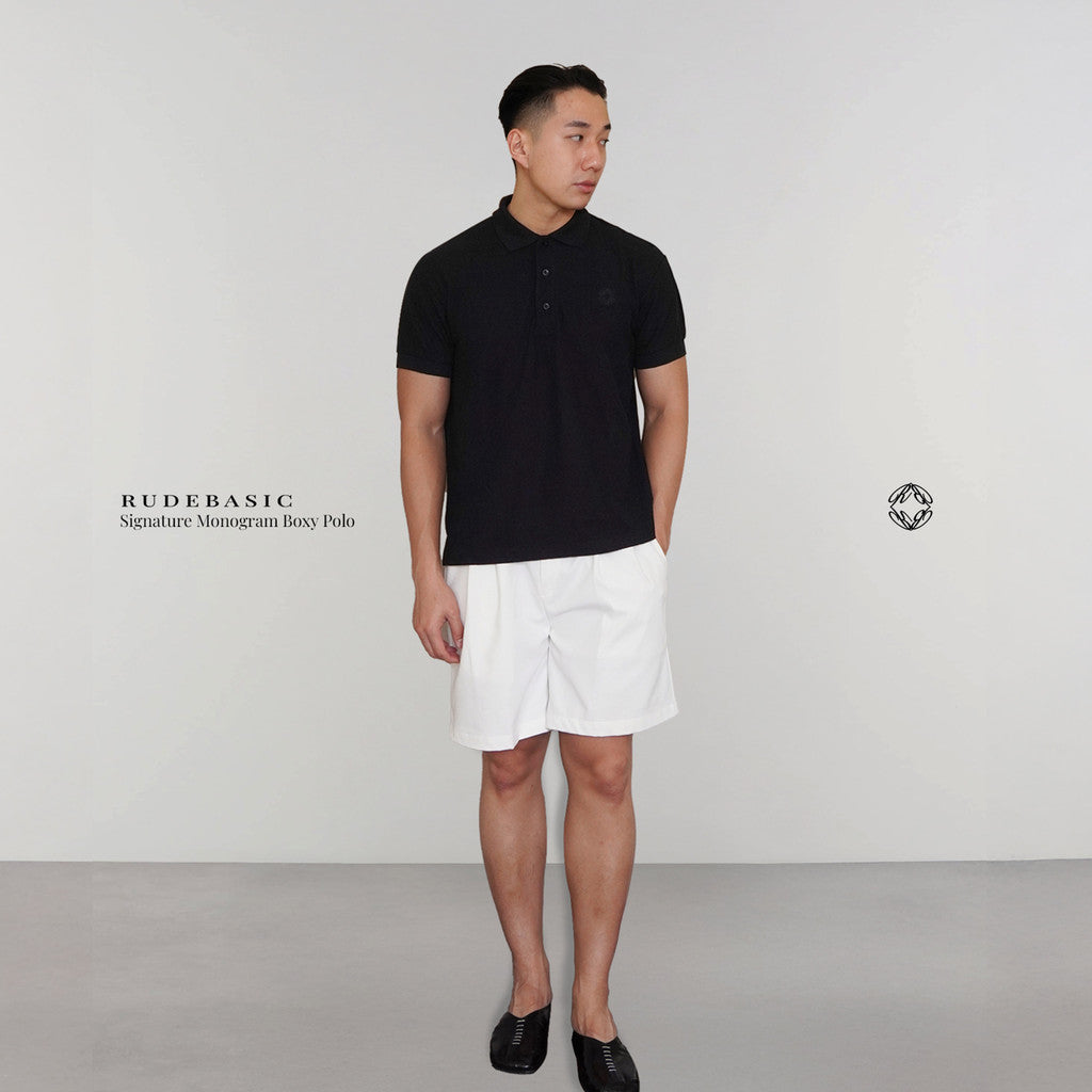 RUDEBASIC - Essential Monogram Boxy Polo | Polo Pria | Polo Simple