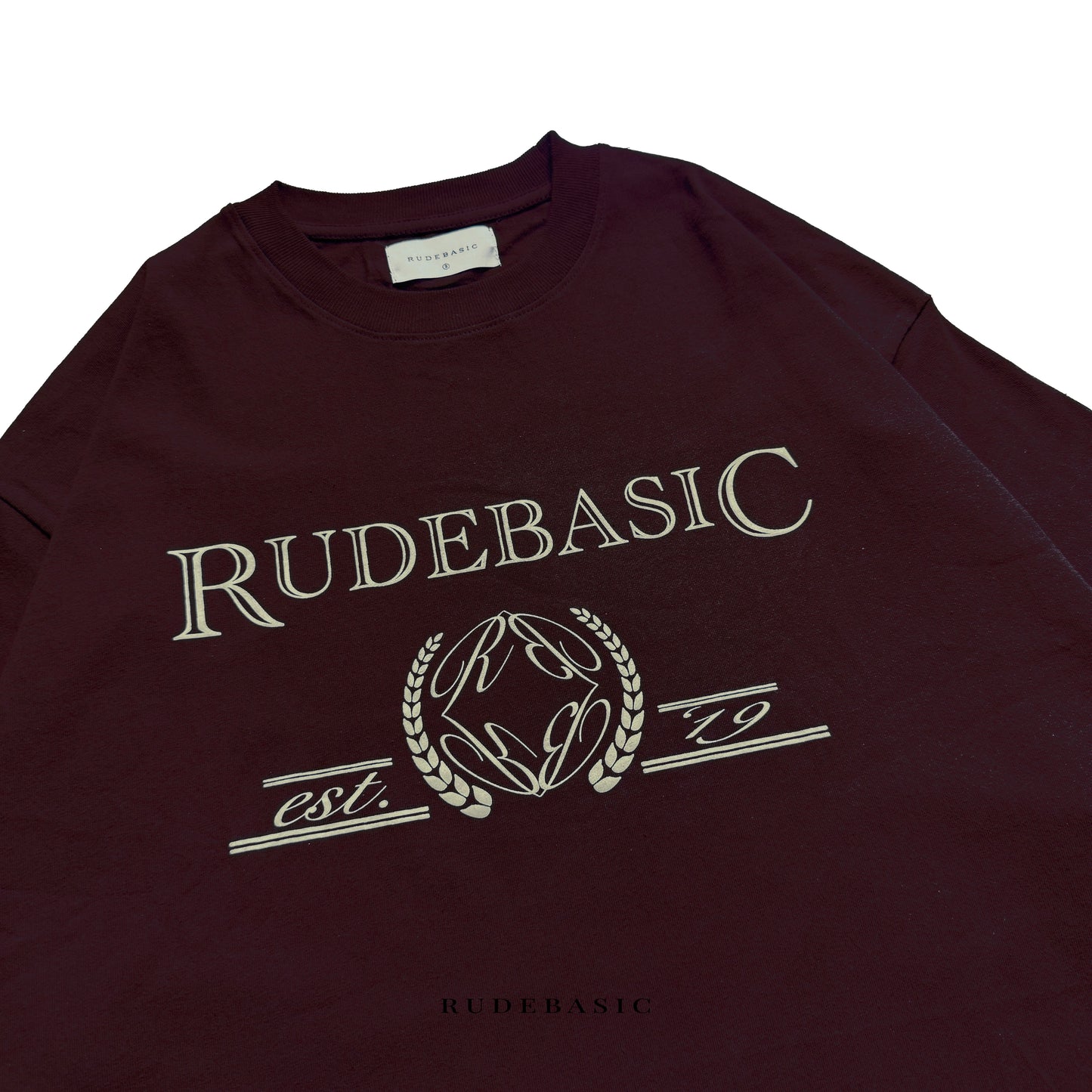 RUDEBASIC - Uni Burgundy Oversized Tee | Heavy weight