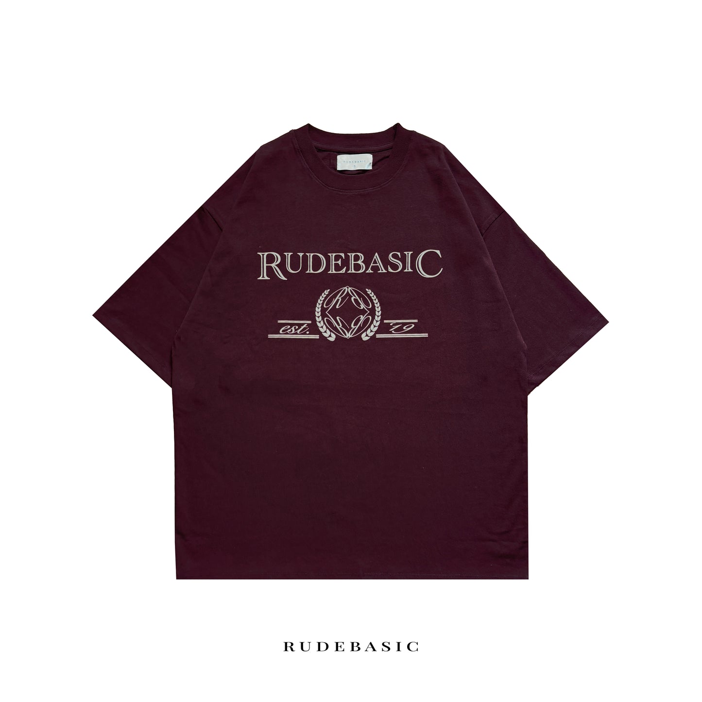 RUDEBASIC - Uni Burgundy Oversized Tee | Heavy weight