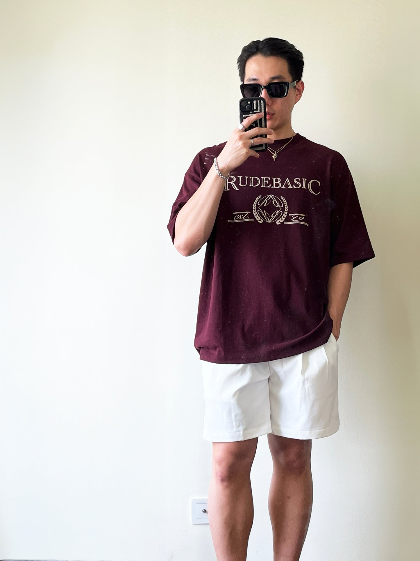 RUDEBASIC - Uni Burgundy Oversized Tee | Heavy weight