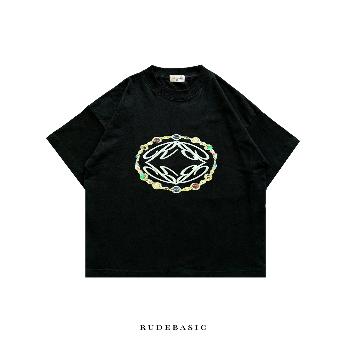 RUDEBASIC - Gems Tiny Tee | Heavyweight | Kaos hitam | Kaos pria | Kaos Grafik