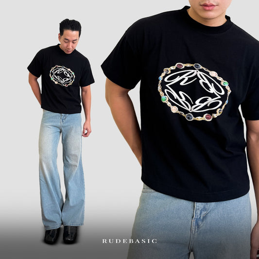 RUDEBASIC - Gems Tiny Tee | Heavyweight | Kaos hitam | Kaos pria | Kaos Grafik
