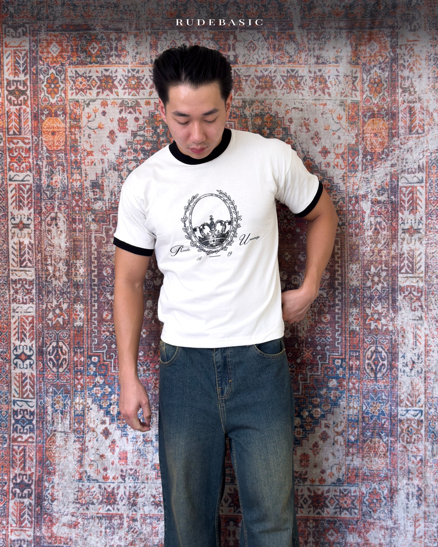RUDEBASIC - Ringer Uni Tiny Tee | Heavy weight | Kaos ringer | kaos pria
