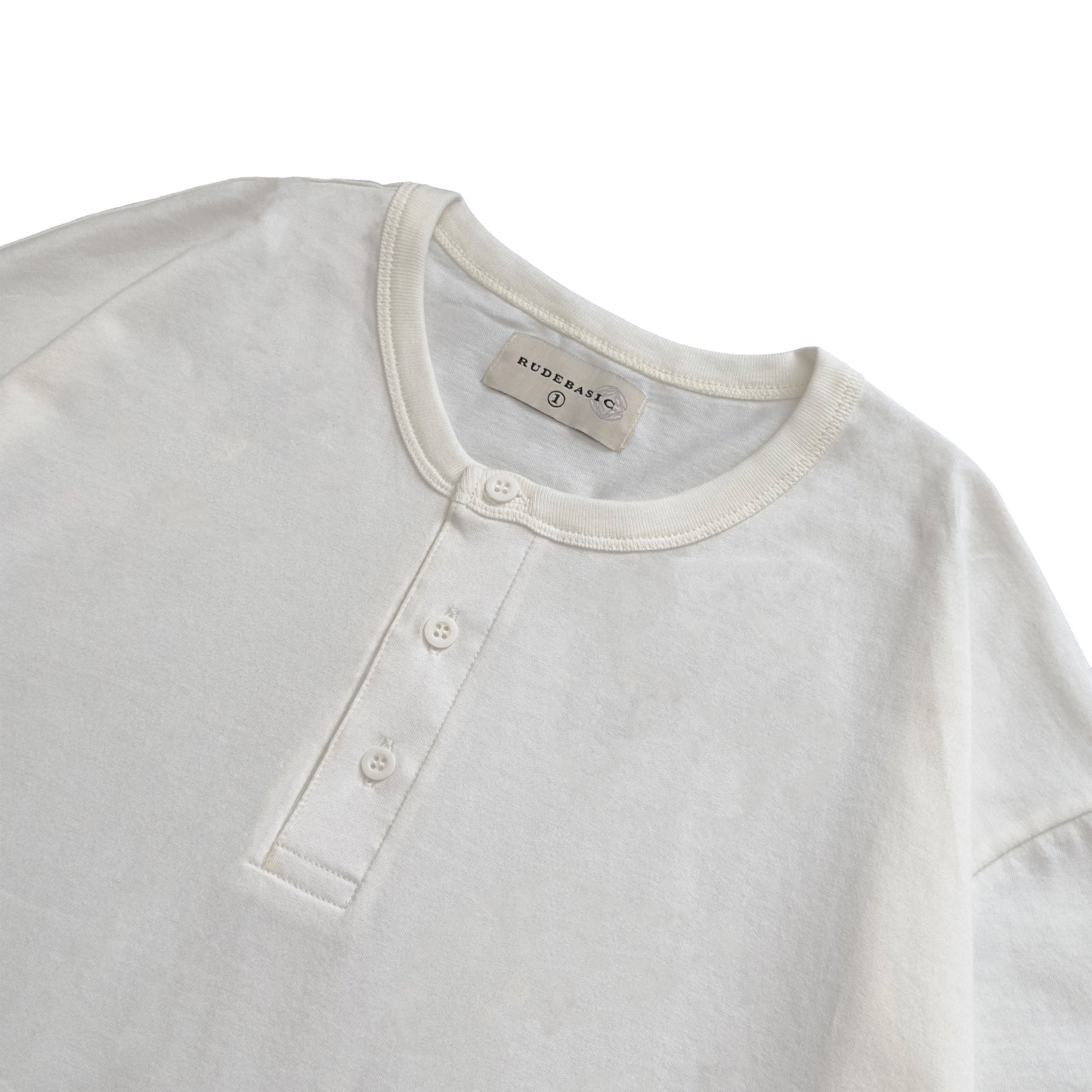 RUDEBASIC - Harvei Longsleeve Henley | Light weight cotton | henley pria | henley putih