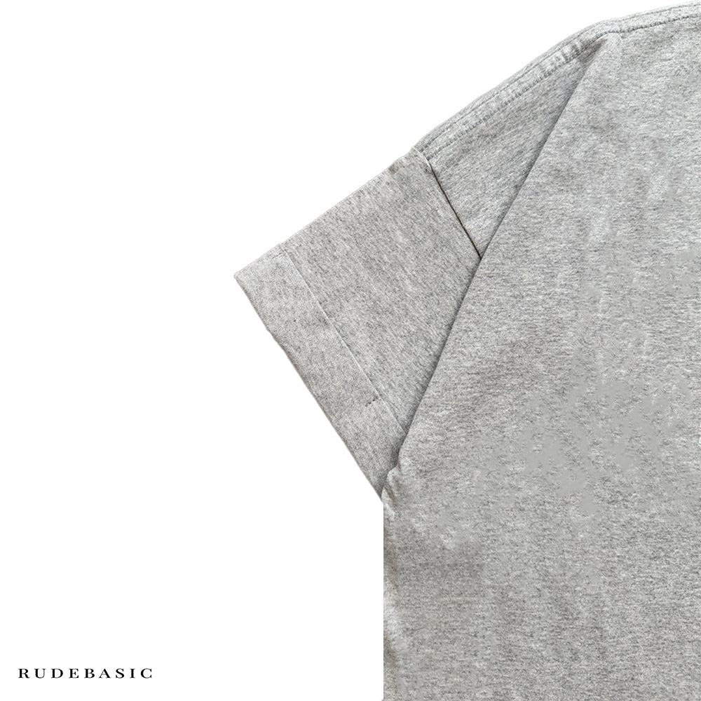 RUDEBASIC - Roll Up Blank Tiny Tee | Heavy weight | Black, Broken White,Misty