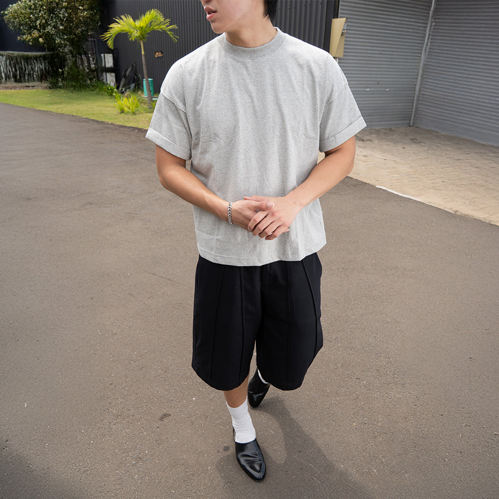 RUDEBASIC - Roll Up Blank Tiny Tee | Heavy weight | Black, Broken White,Misty