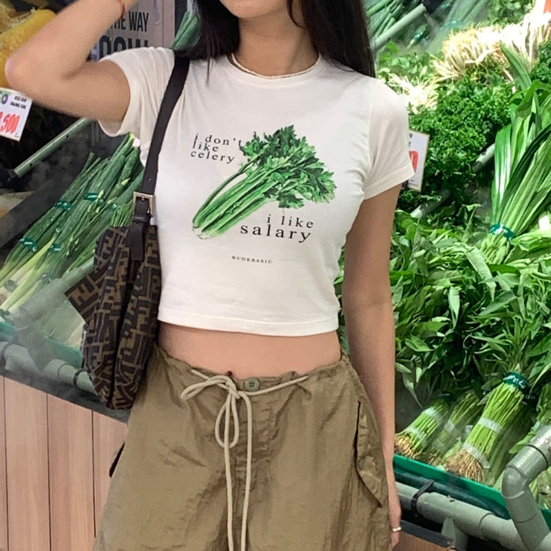 RUDEBASIC - Celery Crop Baby Tee