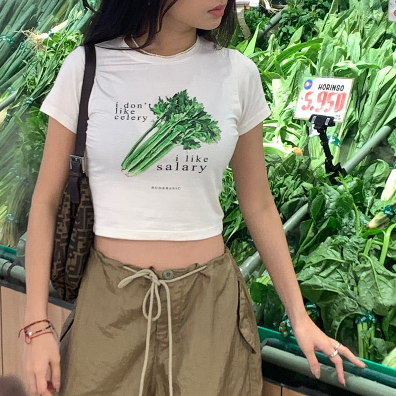 RUDEBASIC - Celery Crop Baby Tee