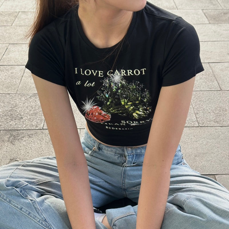 RUDEBASIC - Crop Carrot Baby Tee