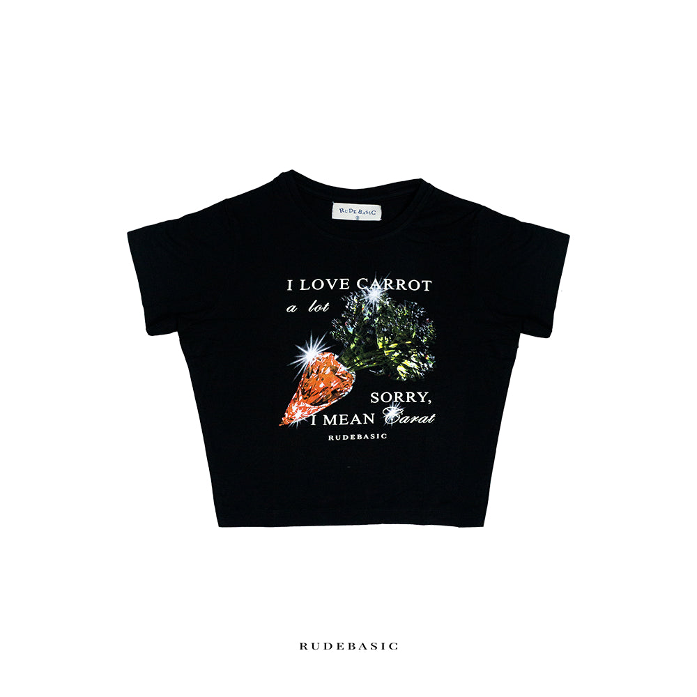 RUDEBASIC - Crop Carrot Baby Tee