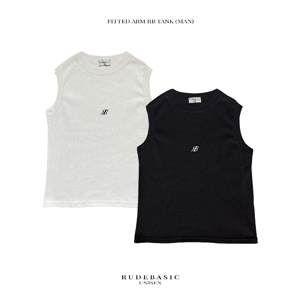 RUDEBASIC - Fitted Arm RB Tank (MAN)| Premium Thick Cotton Material Stretchy