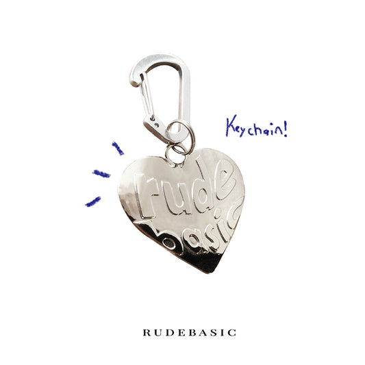 RUDEBASIC - Chrome Love Keychain