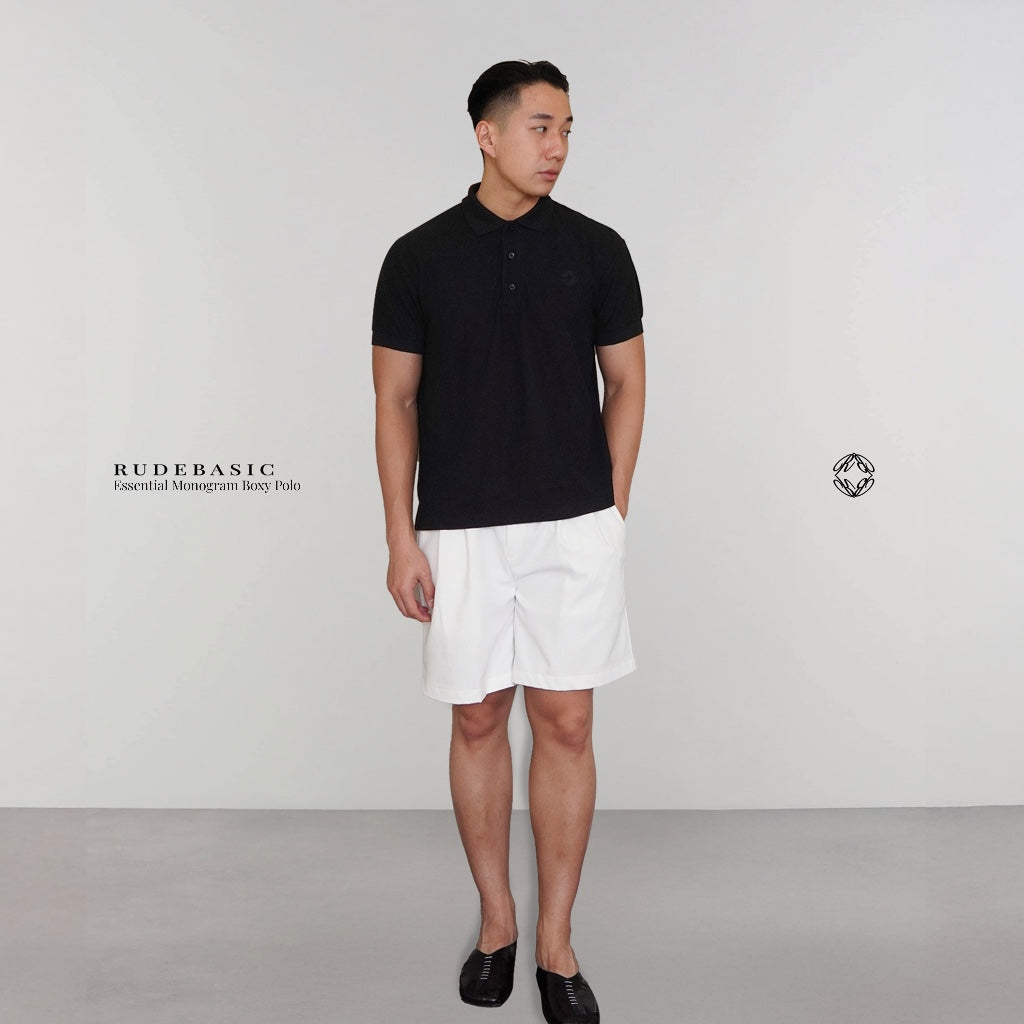 RUDEBASIC - Essential Monogram Boxy Polo | Polo Pria | Polo Simple