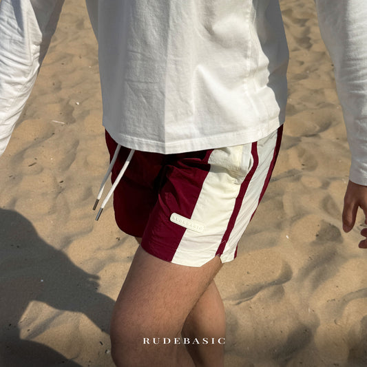 RUDEBASIC - Berry Block Rude Parachute | Unisex | Celana pria | Celana pendek | celana nylon | nylon shorts