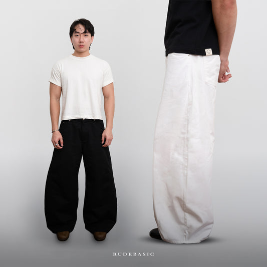 RUDEBASIC - John Barrel Pants | Fine Cotton Twill | Unisex | Celana barrel | Celana balon | Celana panjang
