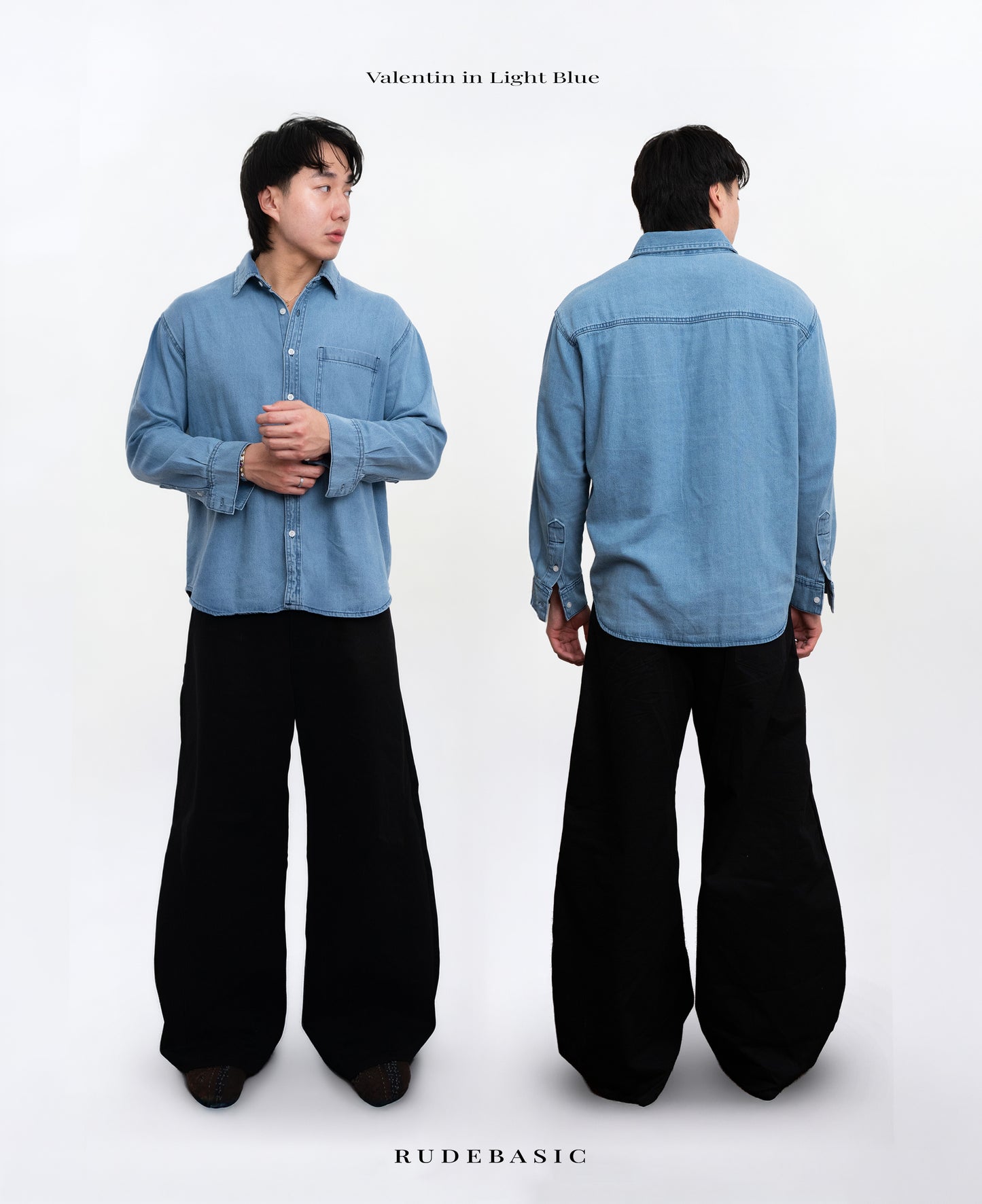 RUDEBASIC - Valentin Denim Overshirt | Cotton Denim | Kemeja denim | Kemeja jeans | Kemeja unisex