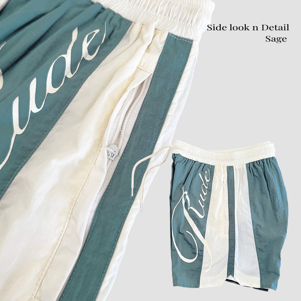RUDEBASIC - Block Rude Parachute Shorts | Celana pendek | Celana Olahraga | Celana parasut | Celana unisex
