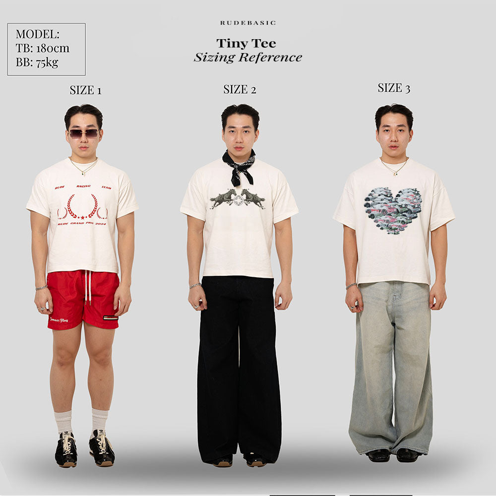 RUDEBASIC - Blank Tiny Tee | Heavy weight | Black, Broken White, Ashgrey, Brown